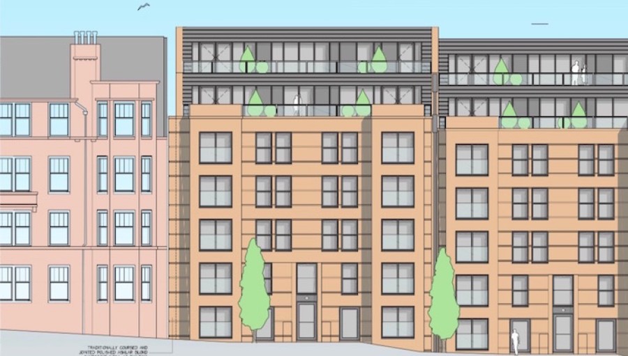  Frontage: Westpoint propose a modern style of tenement for the site