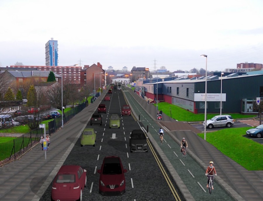  Commuting: How the scheme would look along Garscube Road