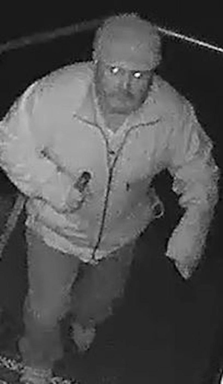  Suspect: the man police want to speak to was wearing a cap and green jacket
