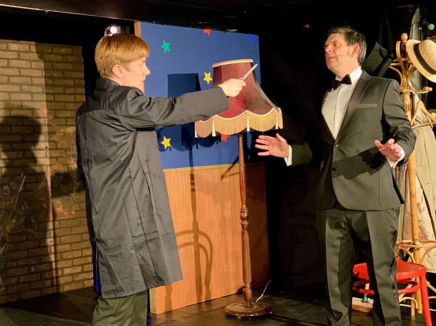 Tense stand-off between Walter (Kyle Gardiner) and Vaughan