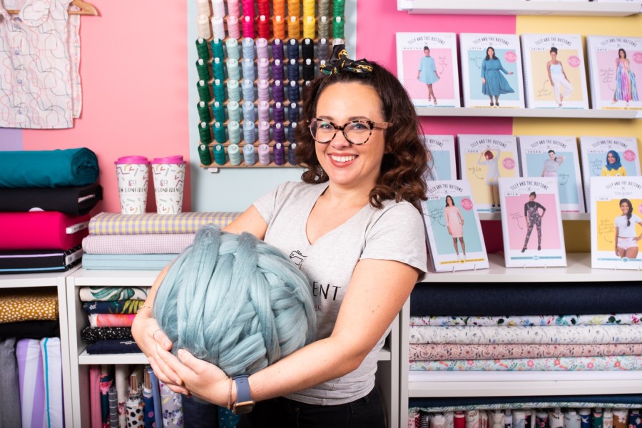 Jenny Drew wants people to get knitting. Photo: Sew Confident