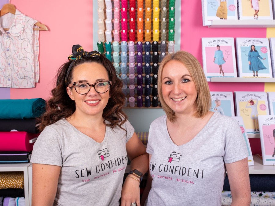 Sew Confident founder Jenny Drew and franchisee Sandra Cassidy of Sew Confident Dundee.