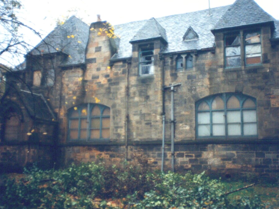How the courtyard looked when Four Acres Trust acquired the dilapidated building